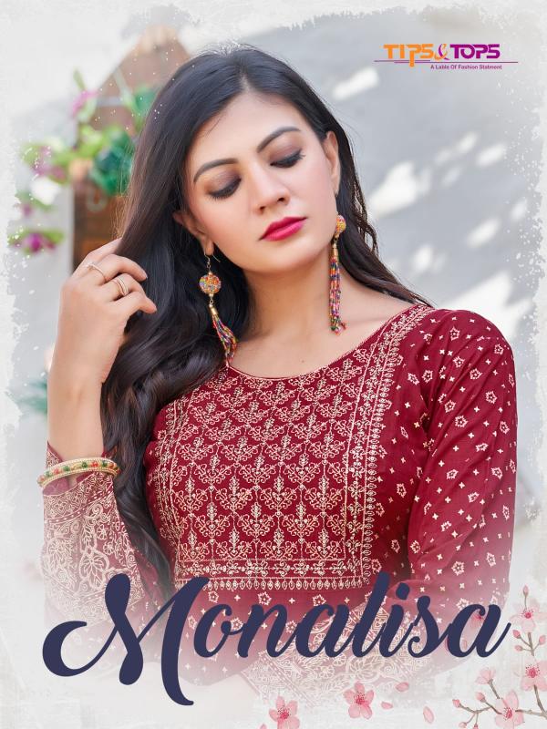 Tips Tops Monalisa Vol 1 Rayon Slub Print Designer Kurti collection